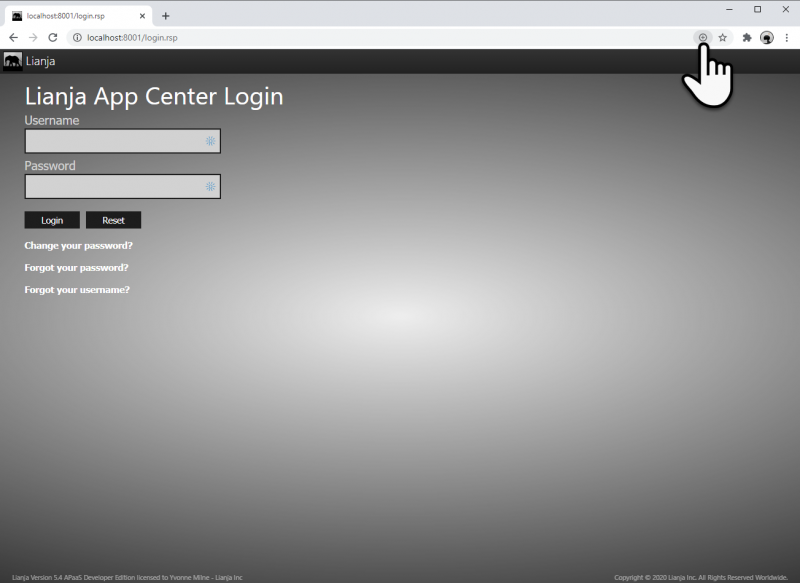 Chrome: Installing the Lianja App Center
