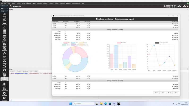 Lianja.showReportViewer()